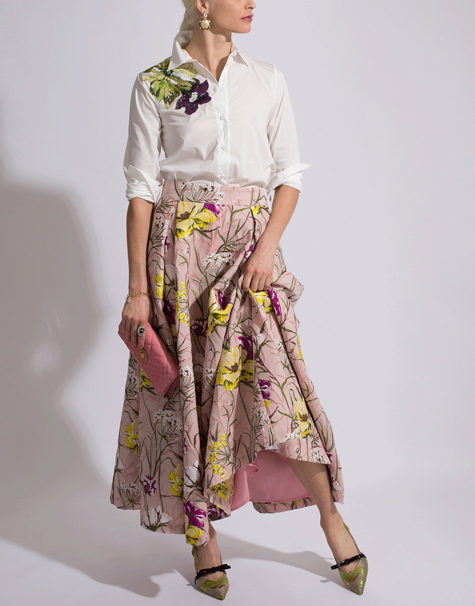 BLUMARINE-Monstera Embroidered Blouse-