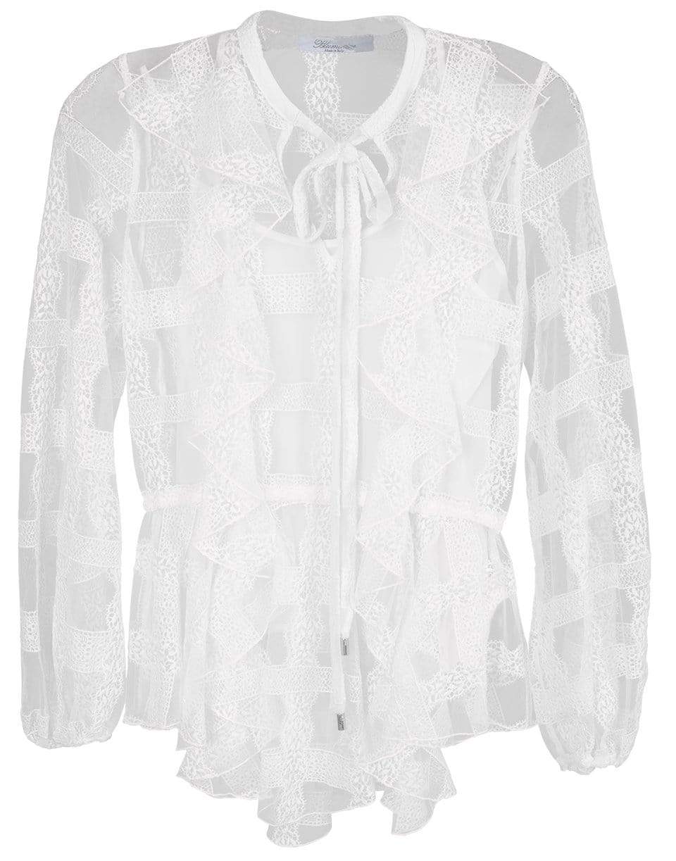 BLUMARINE-Ruffle Lace Blouse-