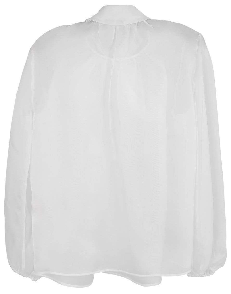 BLUMARINE-Organdy Pussy-Bow Blouse-
