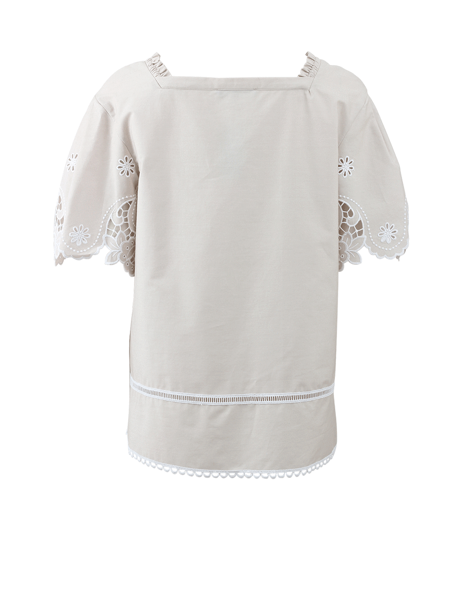 BLUMARINE-Embroidered Boxy Blouse-