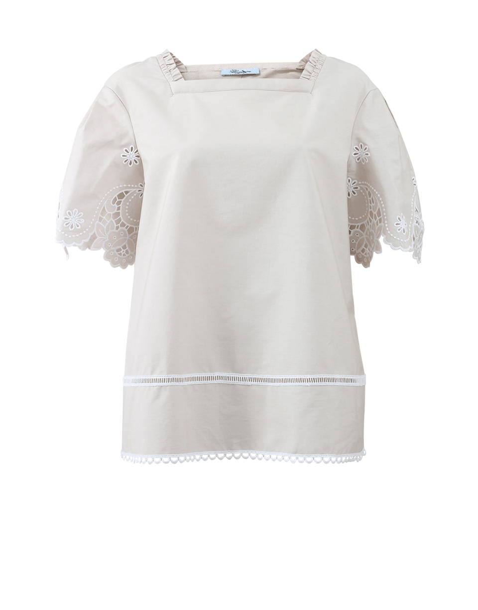 BLUMARINE-Embroidered Boxy Blouse-