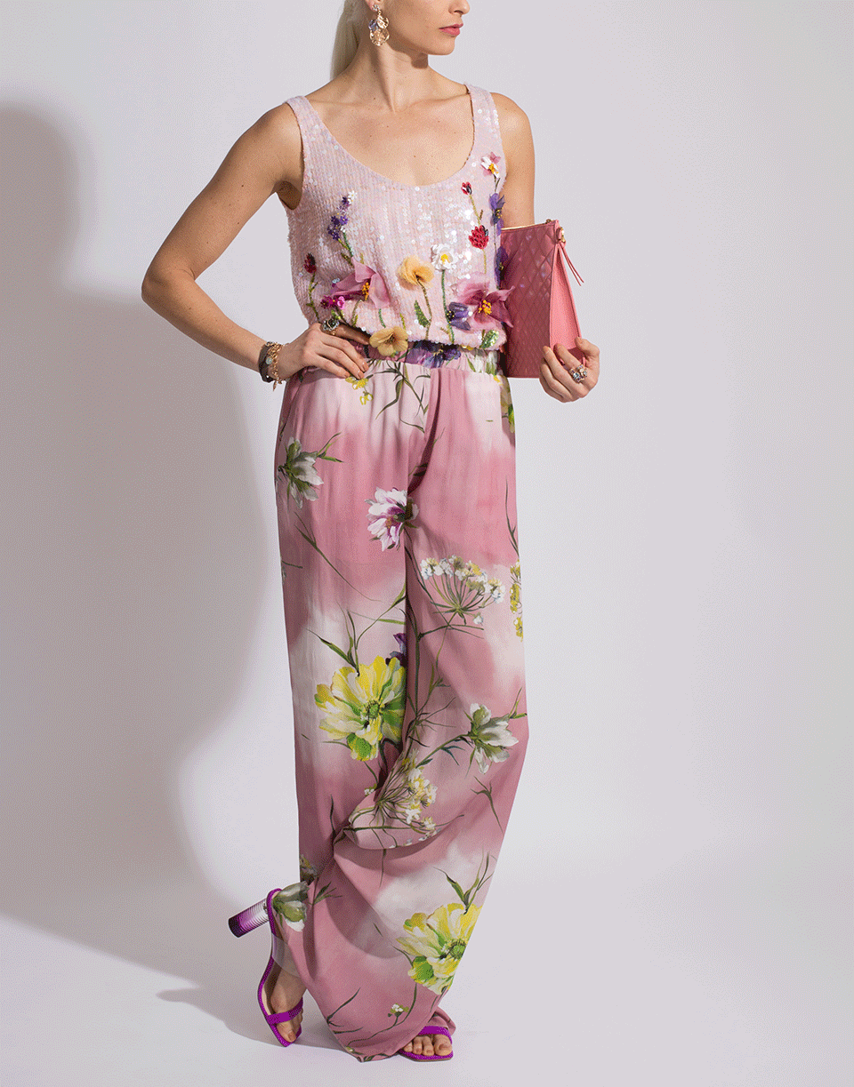 BLUMARINE-Floral Embroidered Top-ROSA
