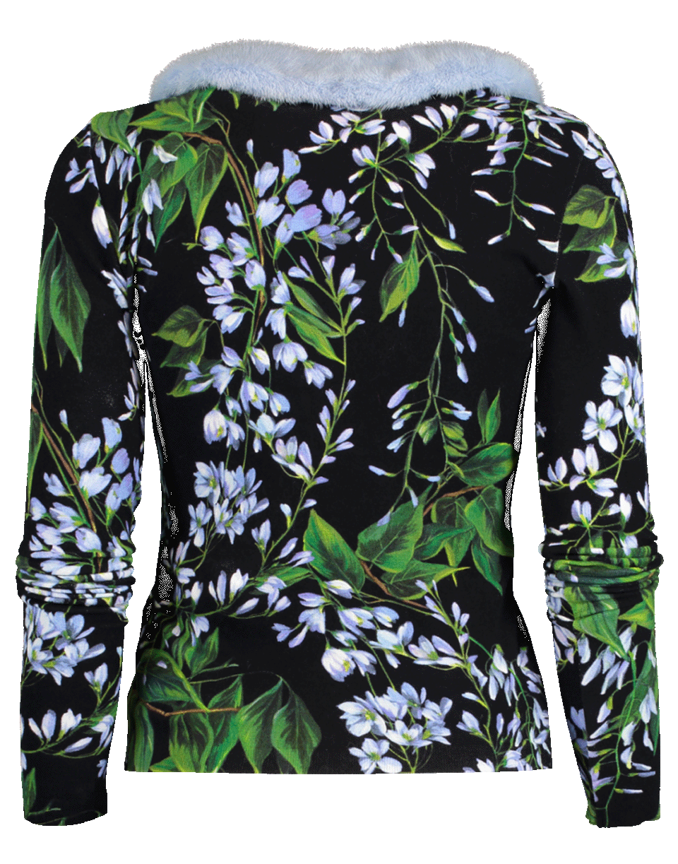 BLUMARINE-Floral Print Cardigan and Tank Set-