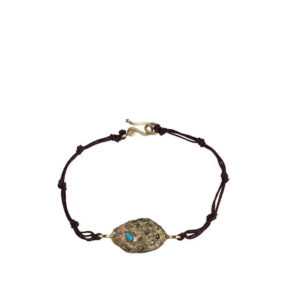 BOAZ KASHI-Kiyojo Knotted Bracelet With Turquoise-BRN/YGLD