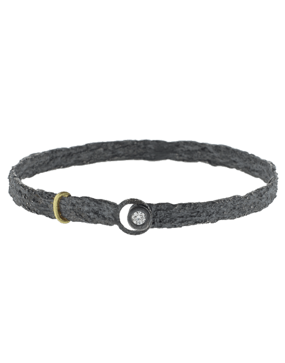 BOAZ KASHI-Gold Ring Detail Bangle-SILVER