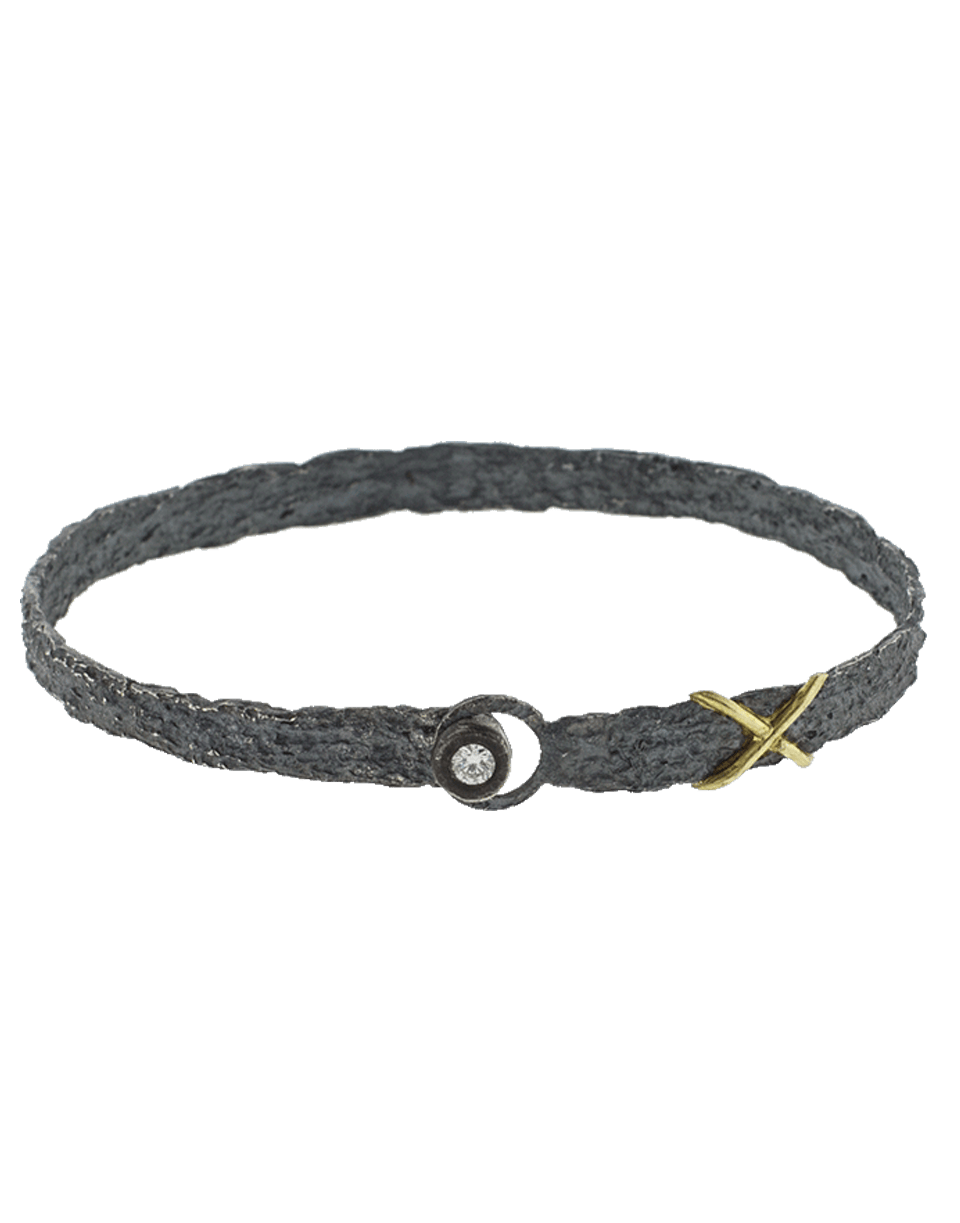 BOAZ KASHI-Gold X Detail Bangle-SILVER