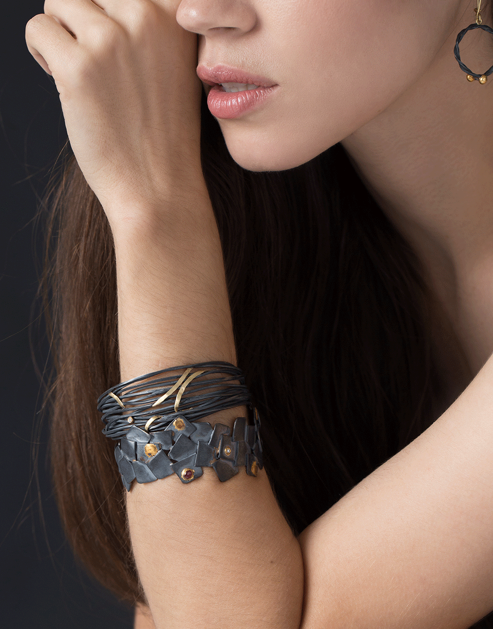 BOAZ KASHI-Silver and Gold Diamond Bracelet-SS