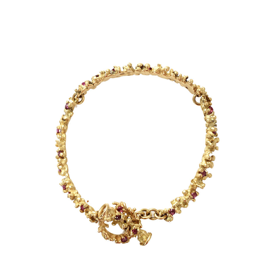 BOAZ KASHI-Bereshit Bracelet With Ruby-YELLOW GOLD