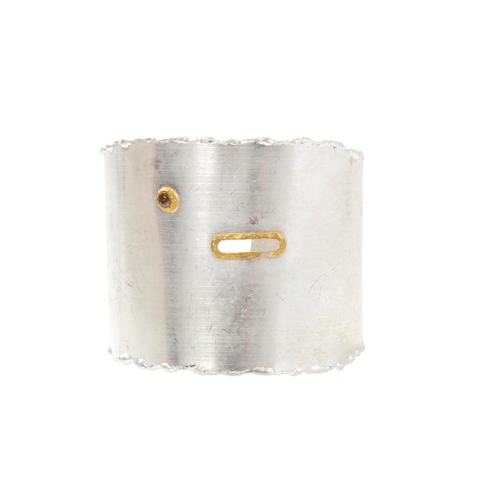 BOAZ KASHI-Bereshit Gold Edged Cuff-SILVER