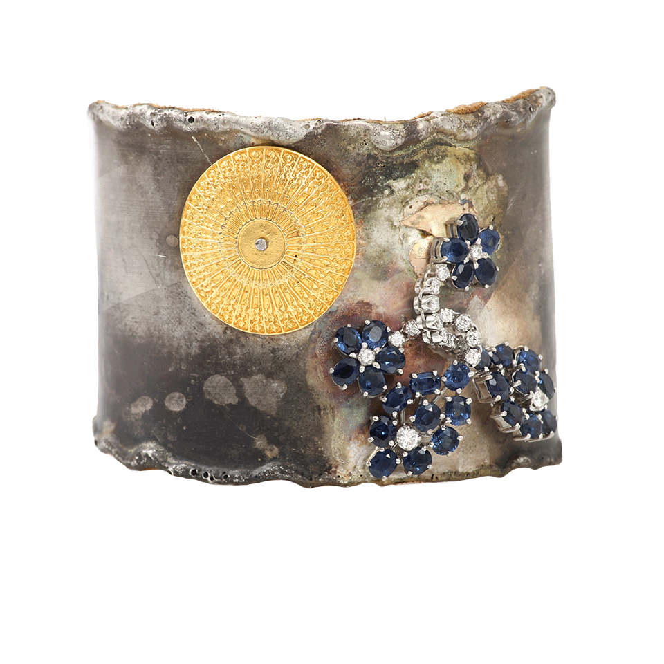 BOAZ KASHI-Extreme Blue Sapphire Cuff-SILVER