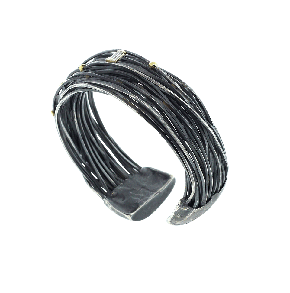 BOAZ KASHI-Wire Wrap Diamond Cuff-SILVER