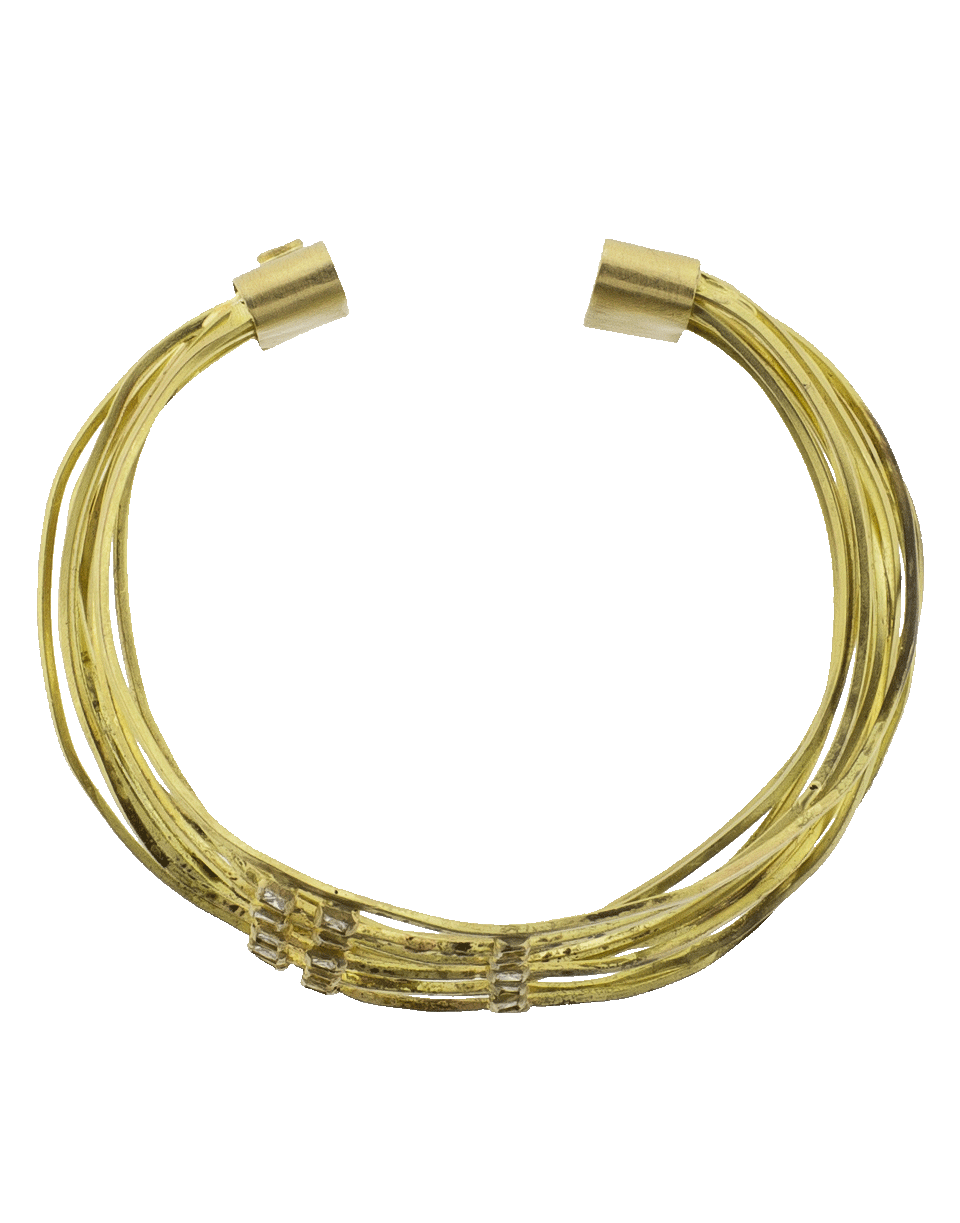 BOAZ KASHI-Diamond Wire Wrap Cuff Bracelet-YELLOW GOLD