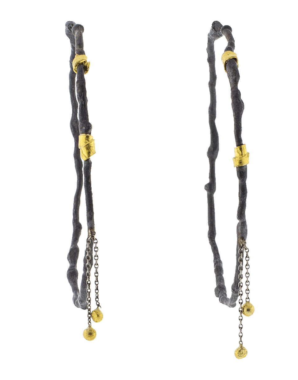 BOAZ KASHI-Dangle Hoop Earrings-SILVER