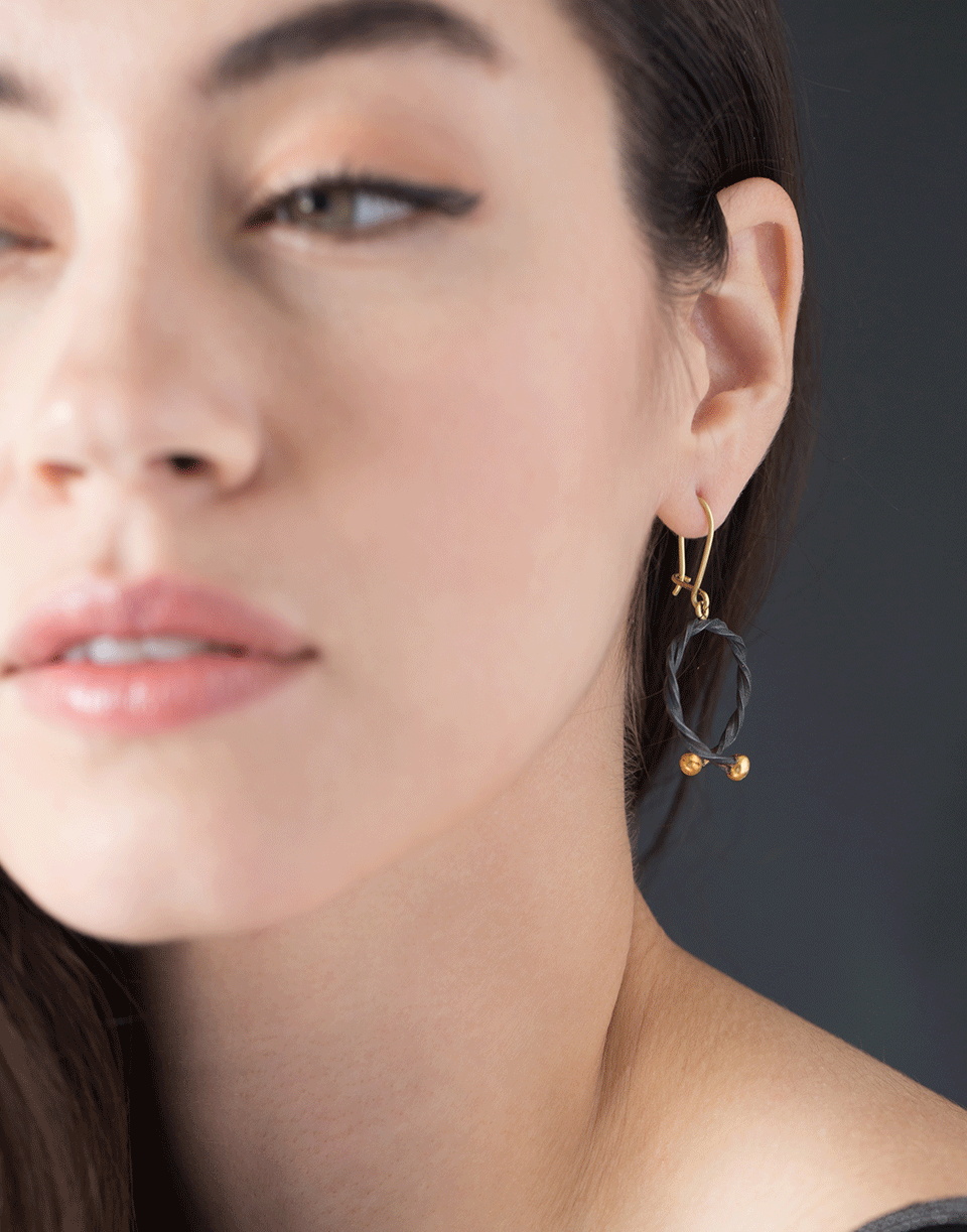 BOAZ KASHI-Circle Drop Earrings-SS