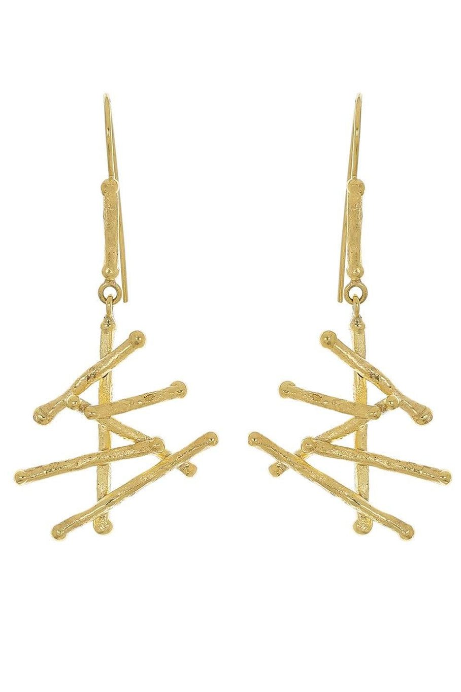 BOAZ KASHI-Stick Drop Earrings-YELLOW GOLD