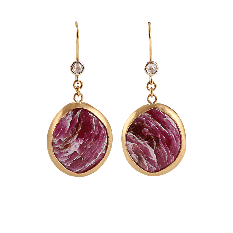 BOAZ KASHI-Round Cut Sapphire Extreme Earrings-YG/RG