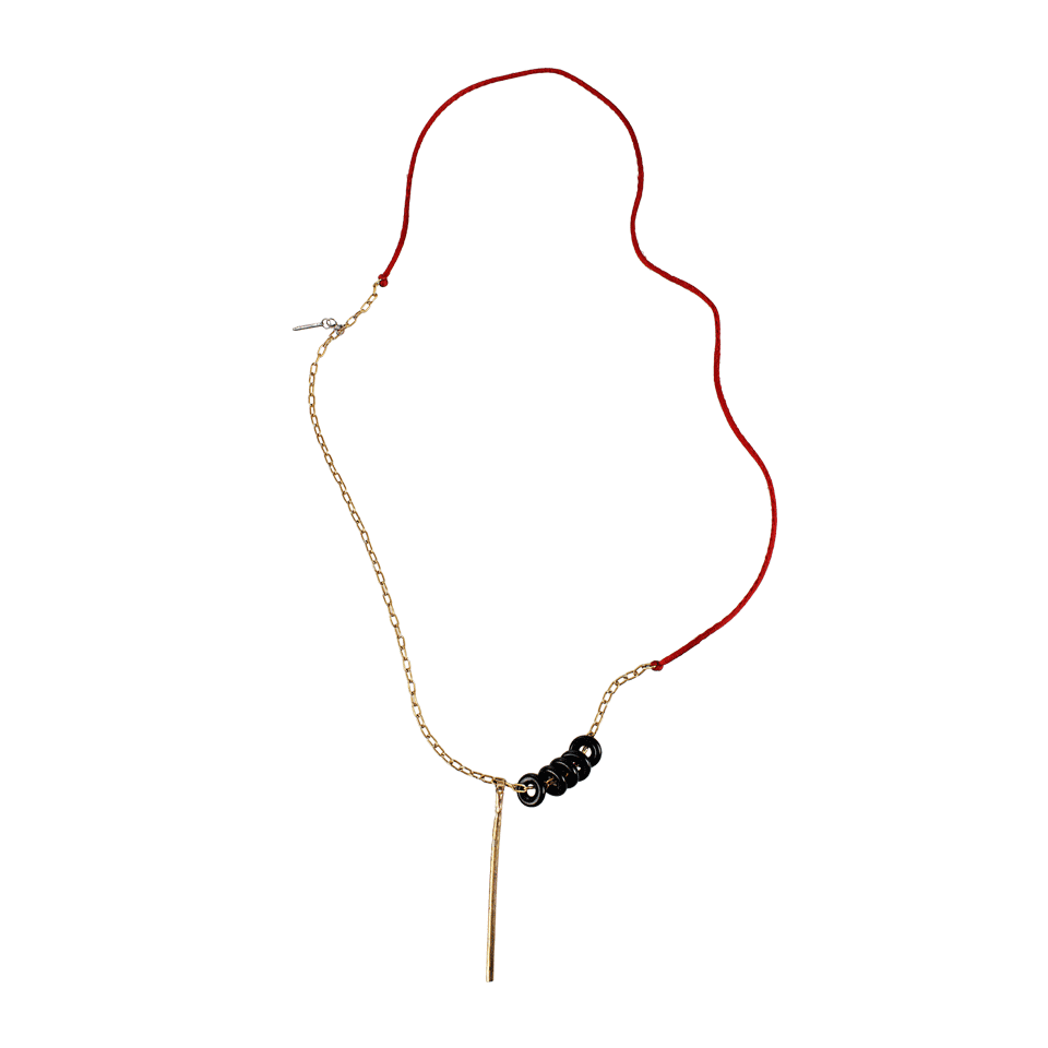 BOAZ KASHI-Pure Twenty-Four Mixed-Media Necklace-RED/YGLD