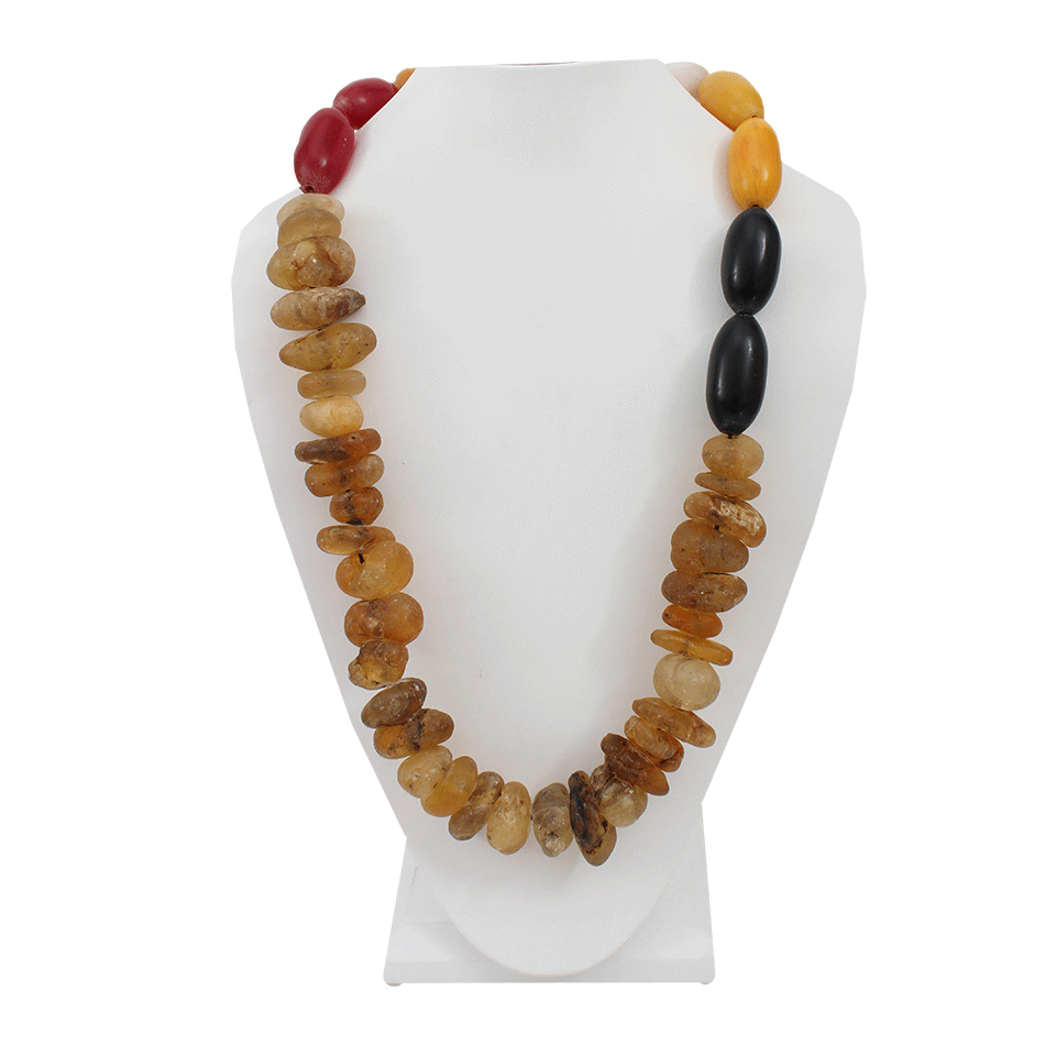 BOAZ KASHI-Amber Agate Aborrica Necklace-SILVER