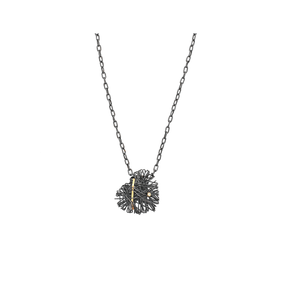 BOAZ KASHI-Silver Nest Heart Necklace-SILVER