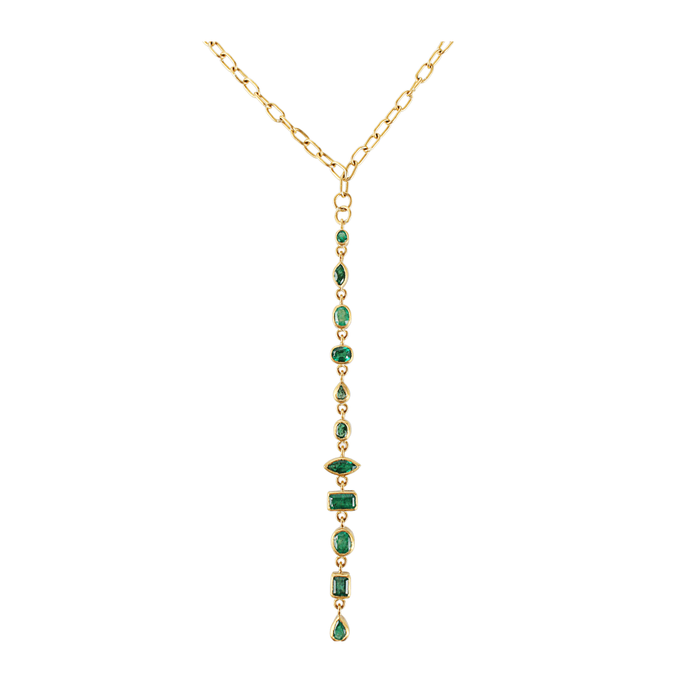 BOAZ KASHI-Pure 24 Collection Emerald Necklace-YLLW GLD