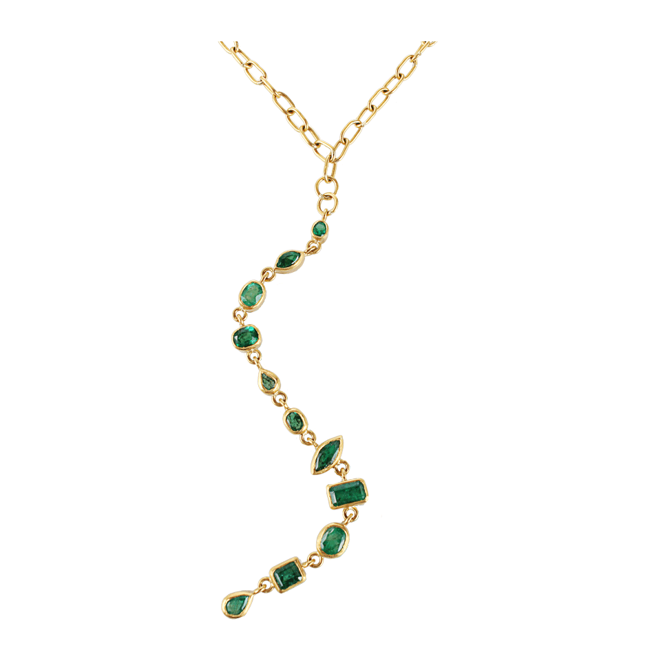 BOAZ KASHI-Pure 24 Collection Emerald Necklace-YLLW GLD
