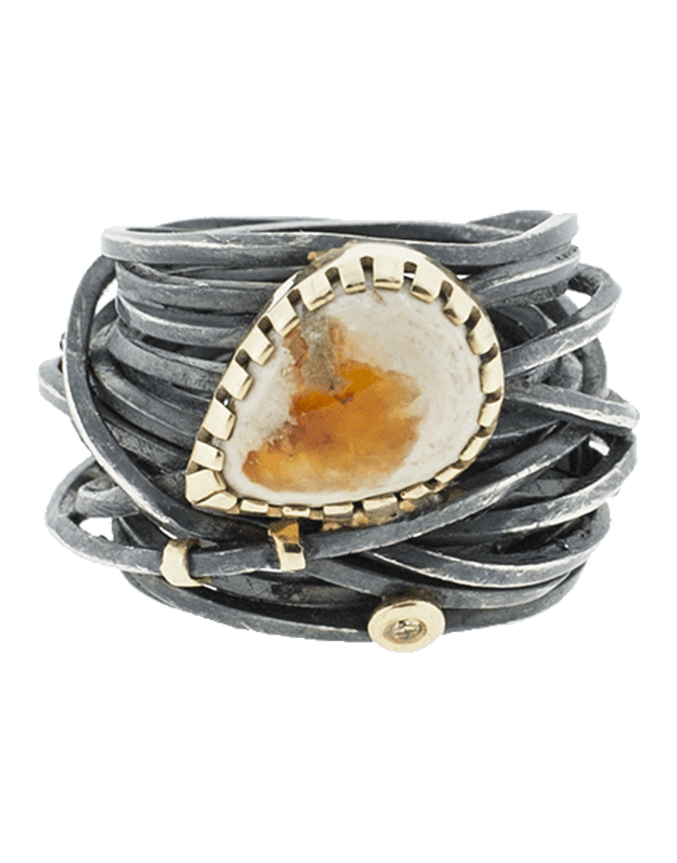 BOAZ KASHI-Opal Wire Wrap Ring-SILVER