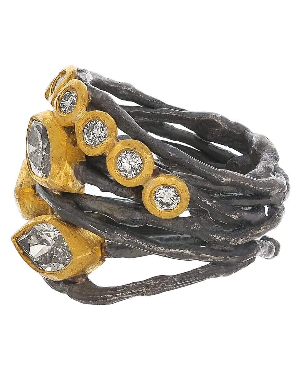 BOAZ KASHI-Ten Diamond Silver Ring-SILVER