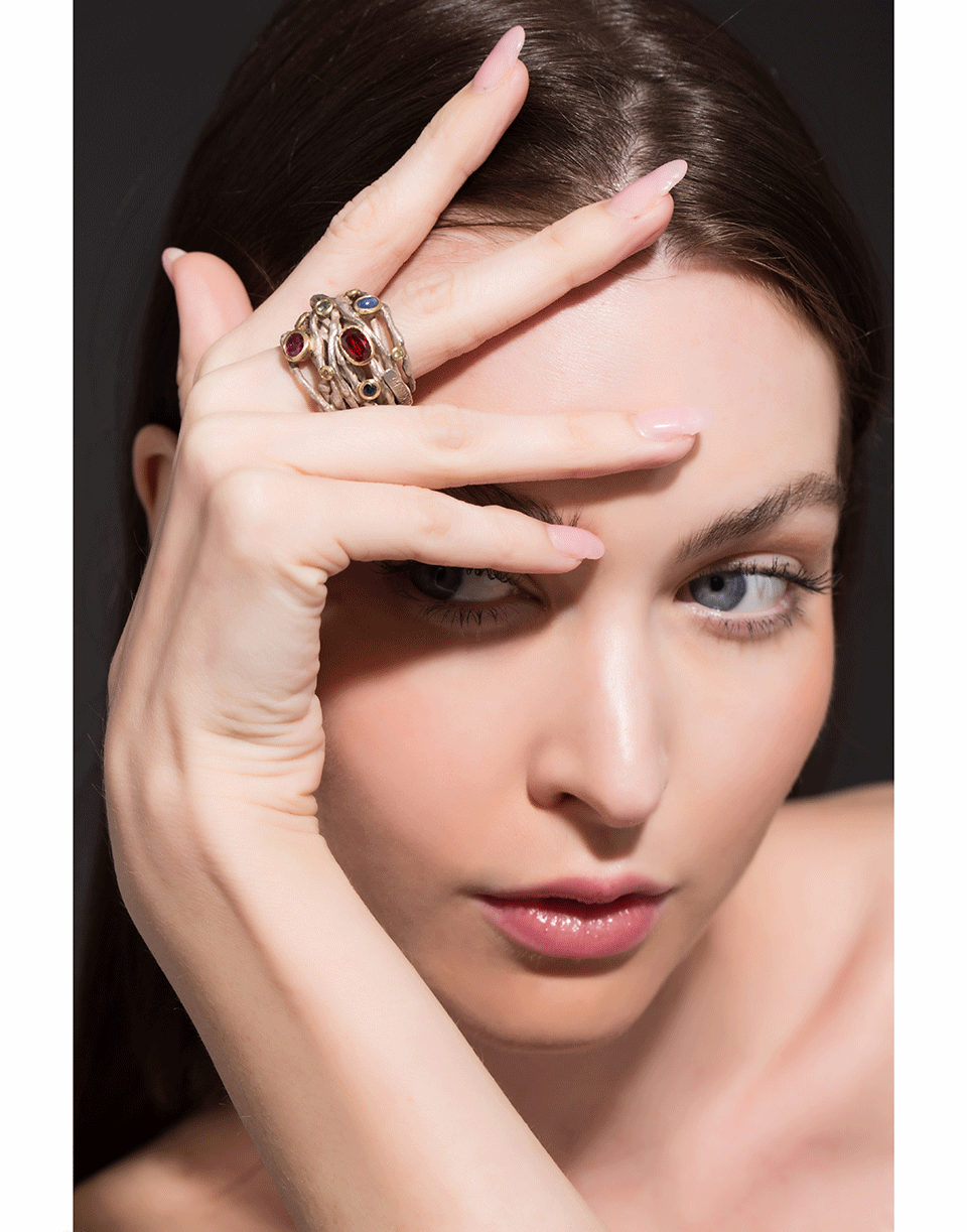 BOAZ KASHI-Tourmaline Wire Wrap Ring-SILVER