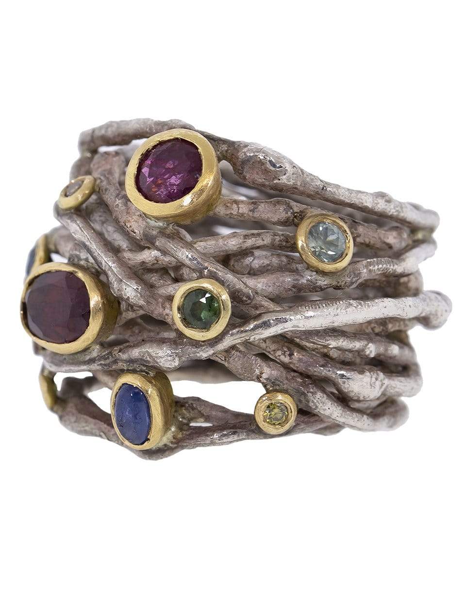 BOAZ KASHI-Tourmaline Wire Wrap Ring-SILVER