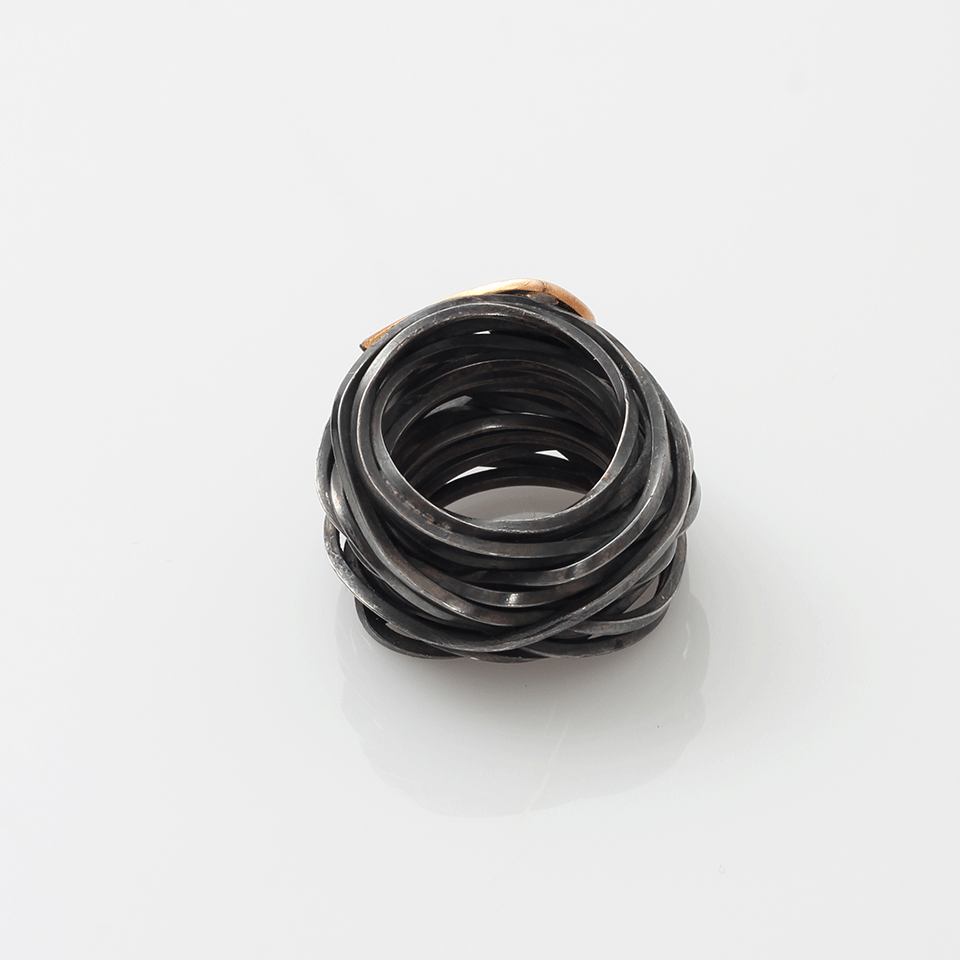 BOAZ KASHI-Tourmaline Wire Wrap Ring-SILVER