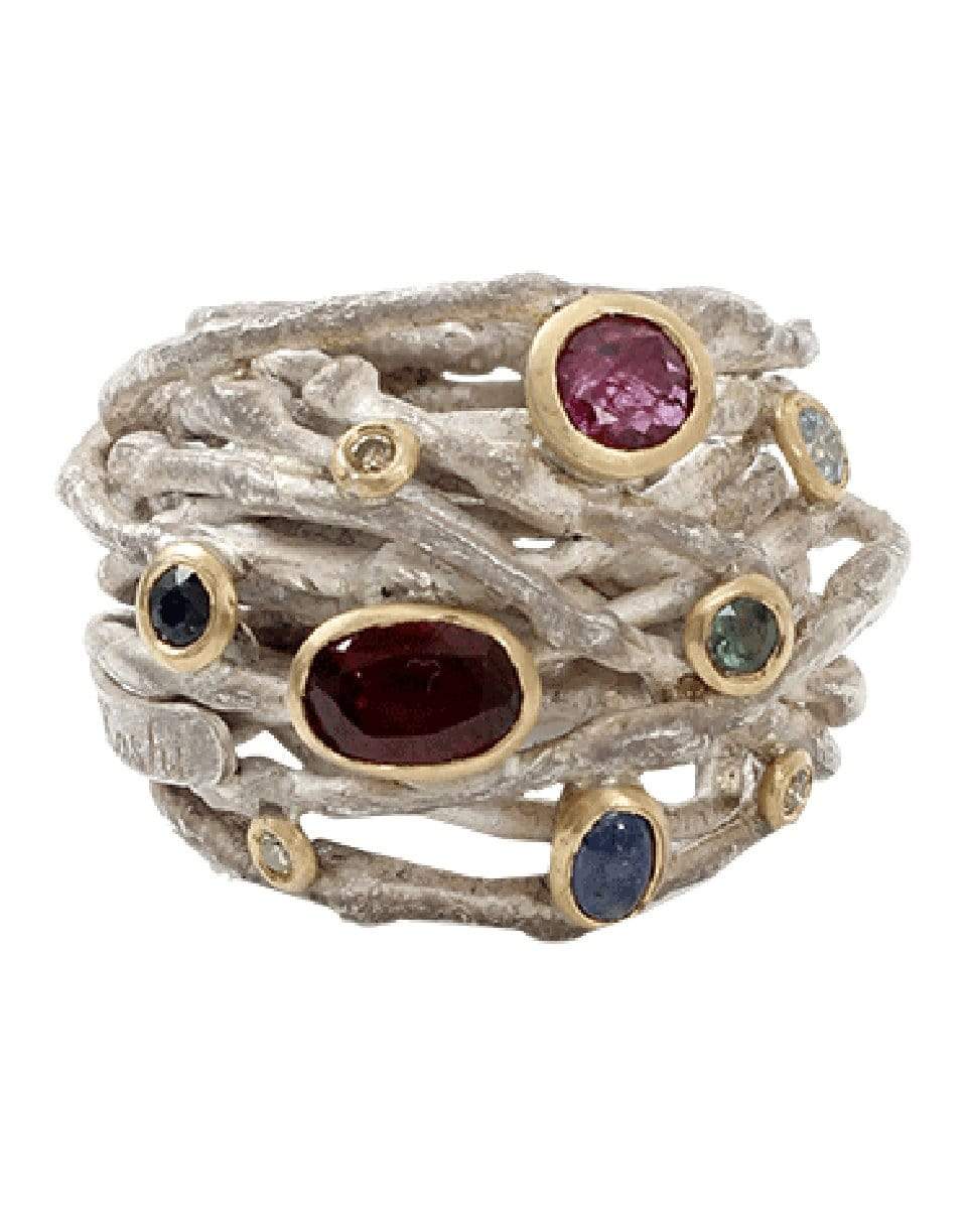 BOAZ KASHI-Tourmaline Wire Wrap Ring-SILVER