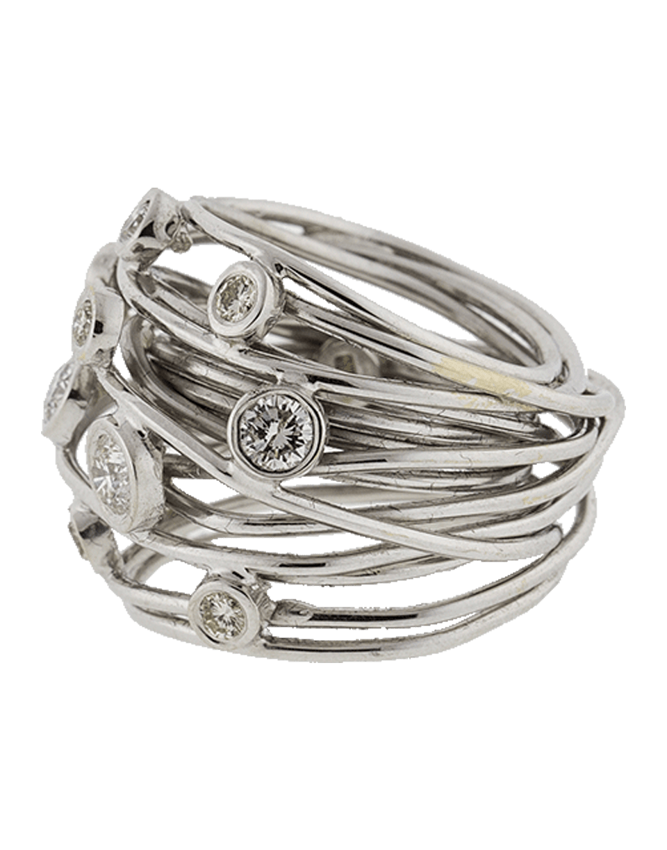BOAZ KASHI-Diamond Wire Wrap Ring-WHITE GOLD