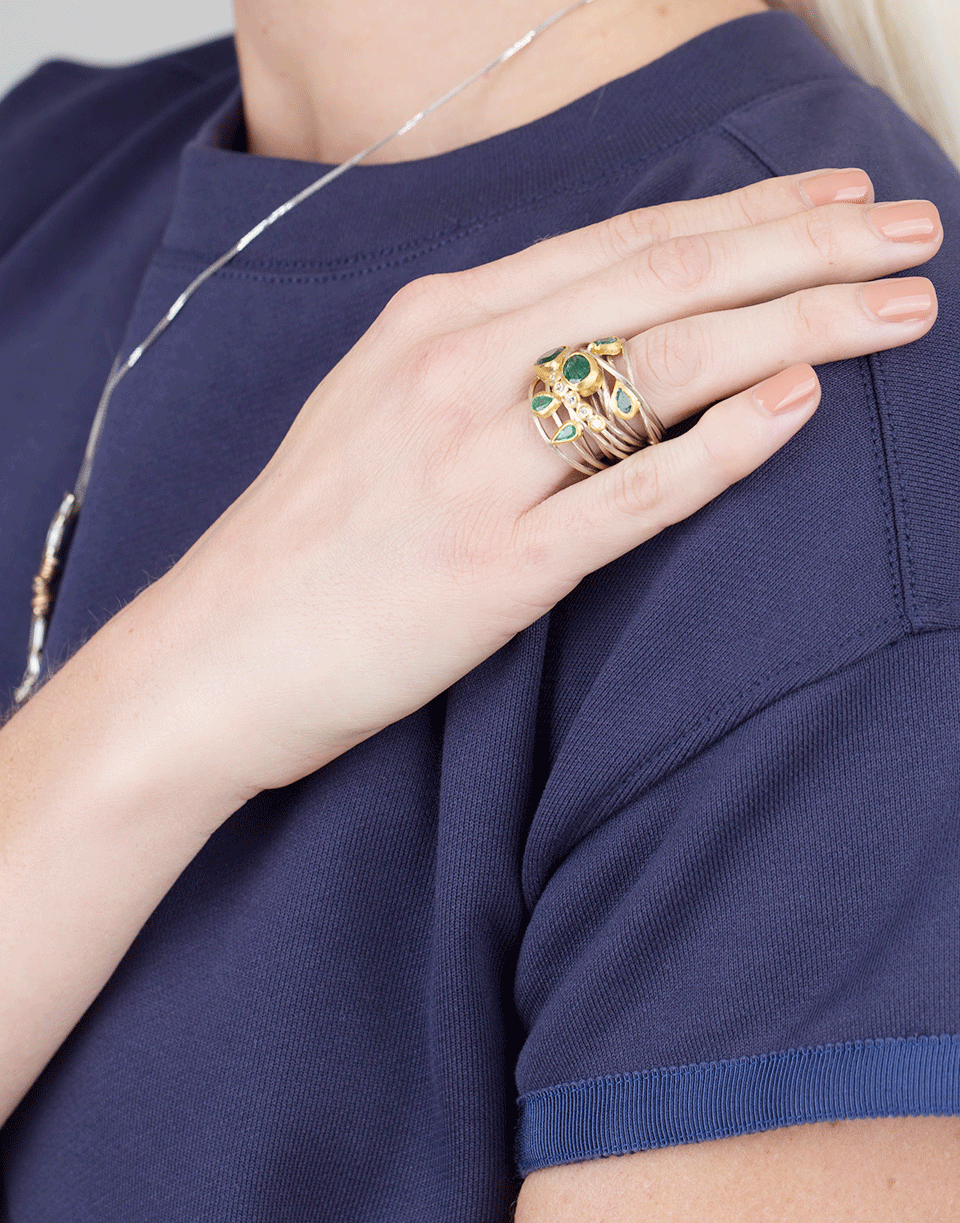 BOAZ KASHI-Diamond Wire Wrap Ring-WHITE GOLD
