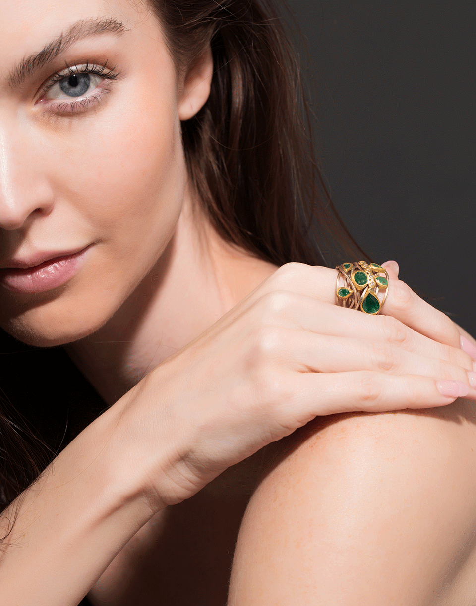 BOAZ KASHI-Diamond Wire Wrap Ring-WHITE GOLD
