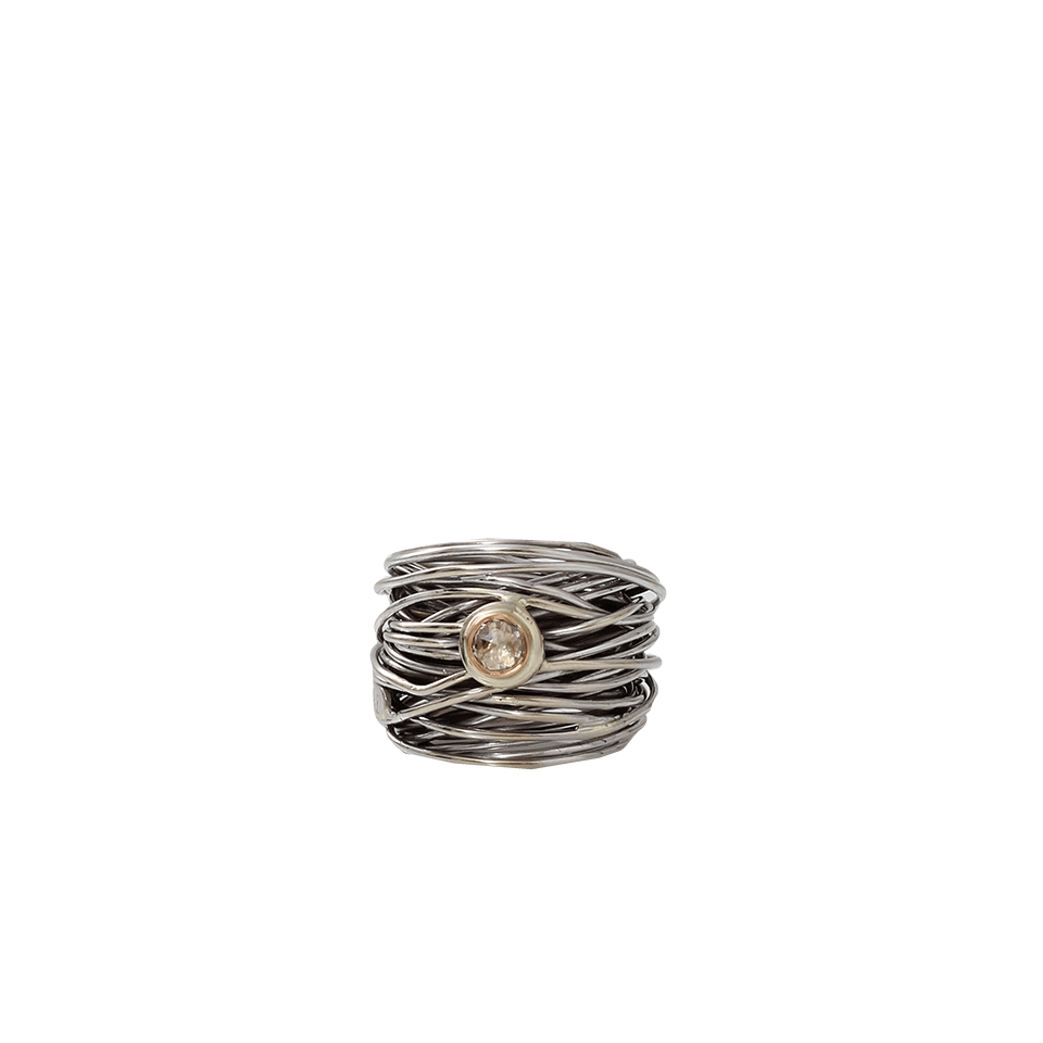 BOAZ KASHI-Diamond Wire Wrap Ring-WHITE GOLD