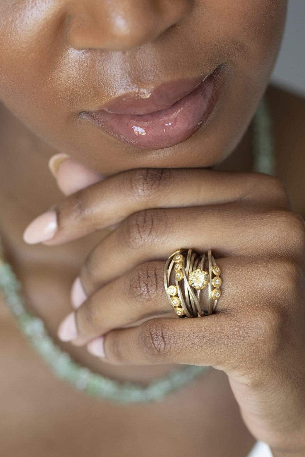 BOAZ KASHI-White & Yellow Gold Diamond Ring-WHITE GOLD