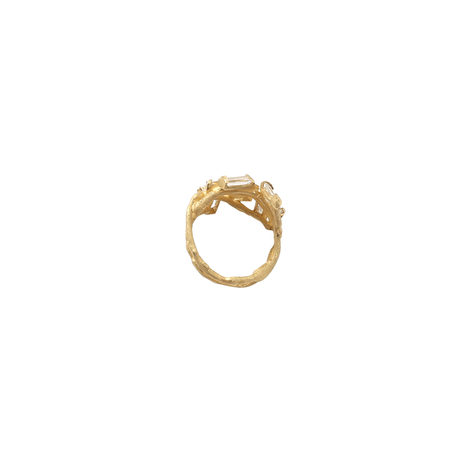 BOAZ KASHI-Diamond Baguette Cluster Ring-YELLOW GOLD