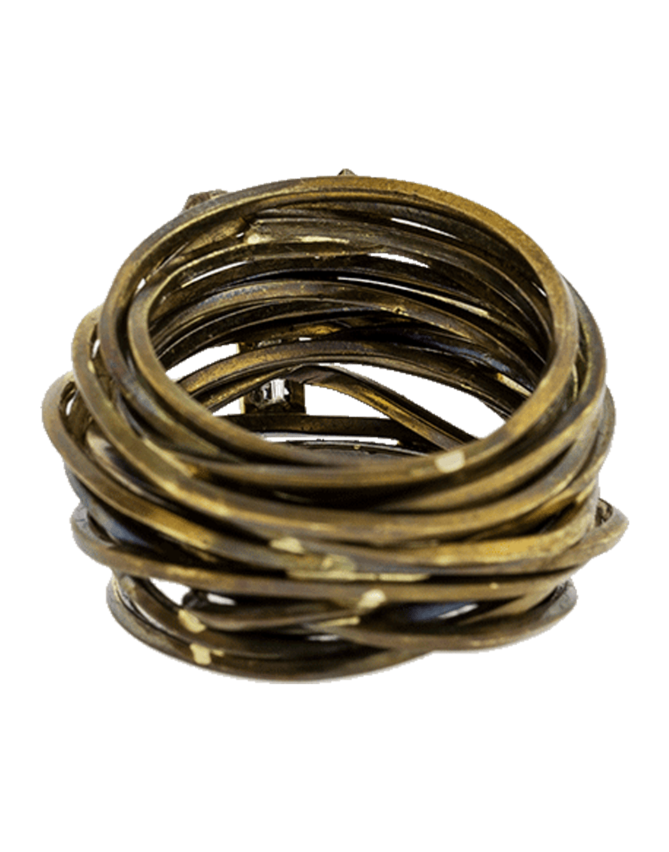 BOAZ KASHI-Baguette Diamond Wire Wrap Ring-YELLOW GOLD