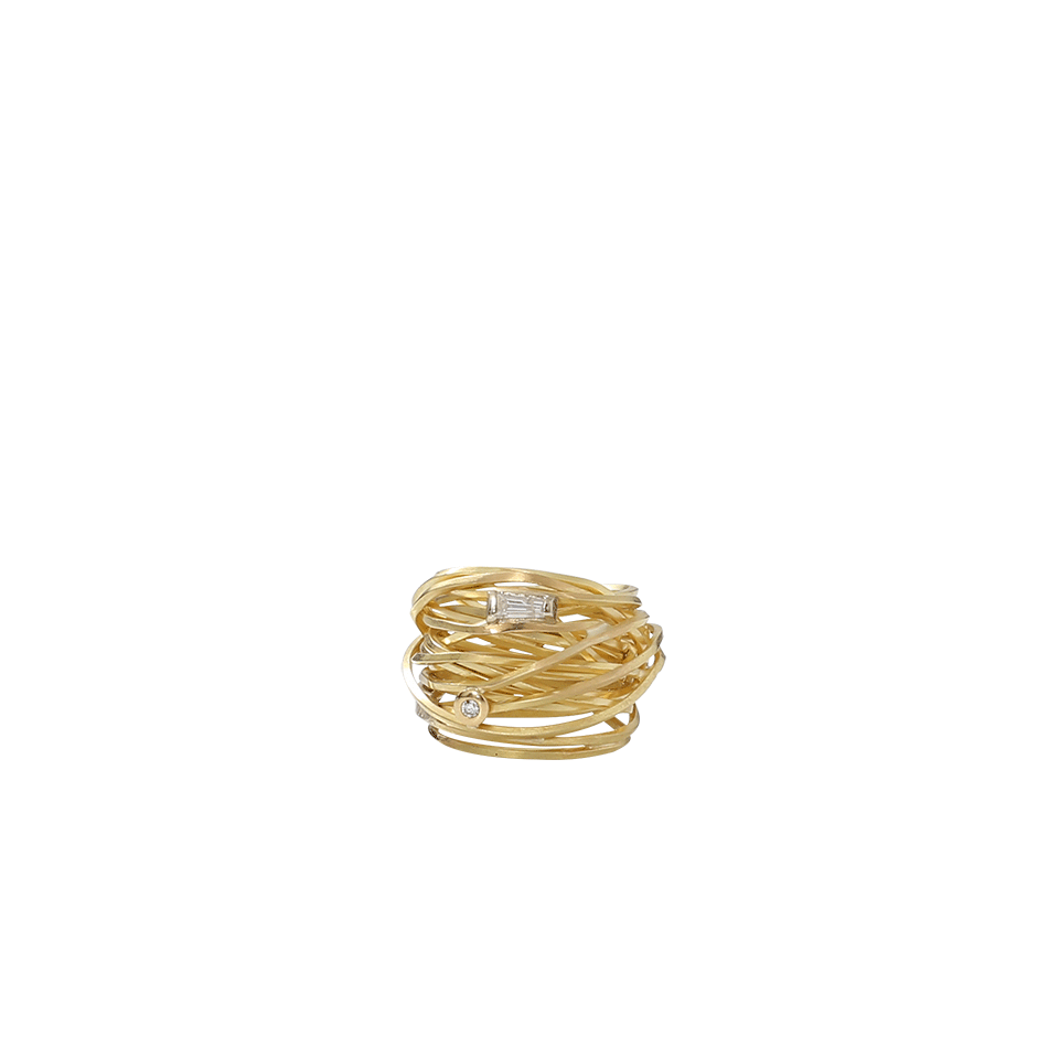 BOAZ KASHI-Diamond Wire Wrap Ring-YELLOW GOLD