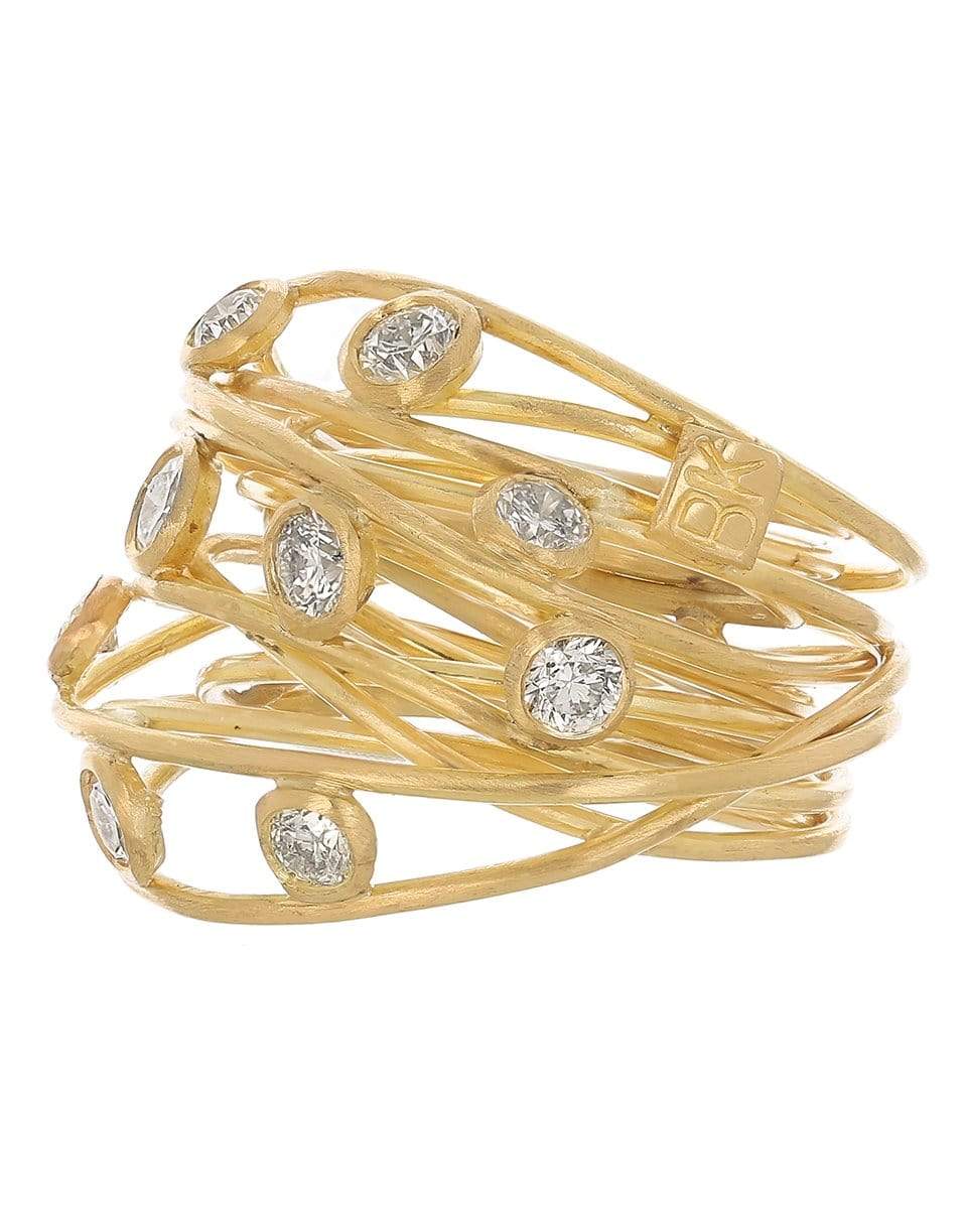 BOAZ KASHI-Multi Diamond Wrap Ring-YELLOW GOLD