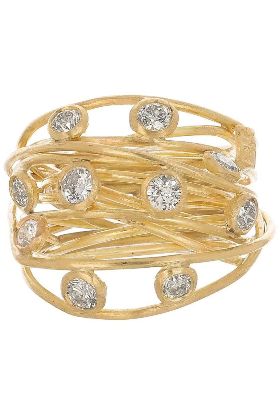 BOAZ KASHI-Multi Diamond Wrap Ring-YELLOW GOLD