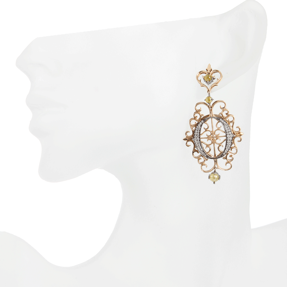 BOCHIC-“O” Logo Pave Earrings-ROSE GLD