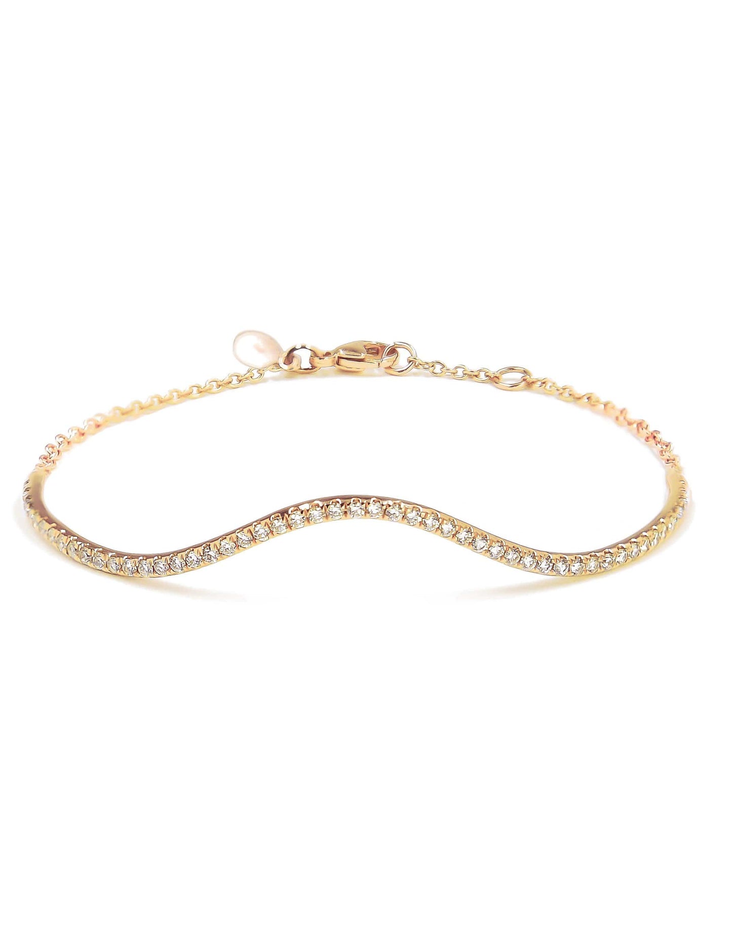 BONDEYE JEWELRY-Wave White Diamond Bracelet-