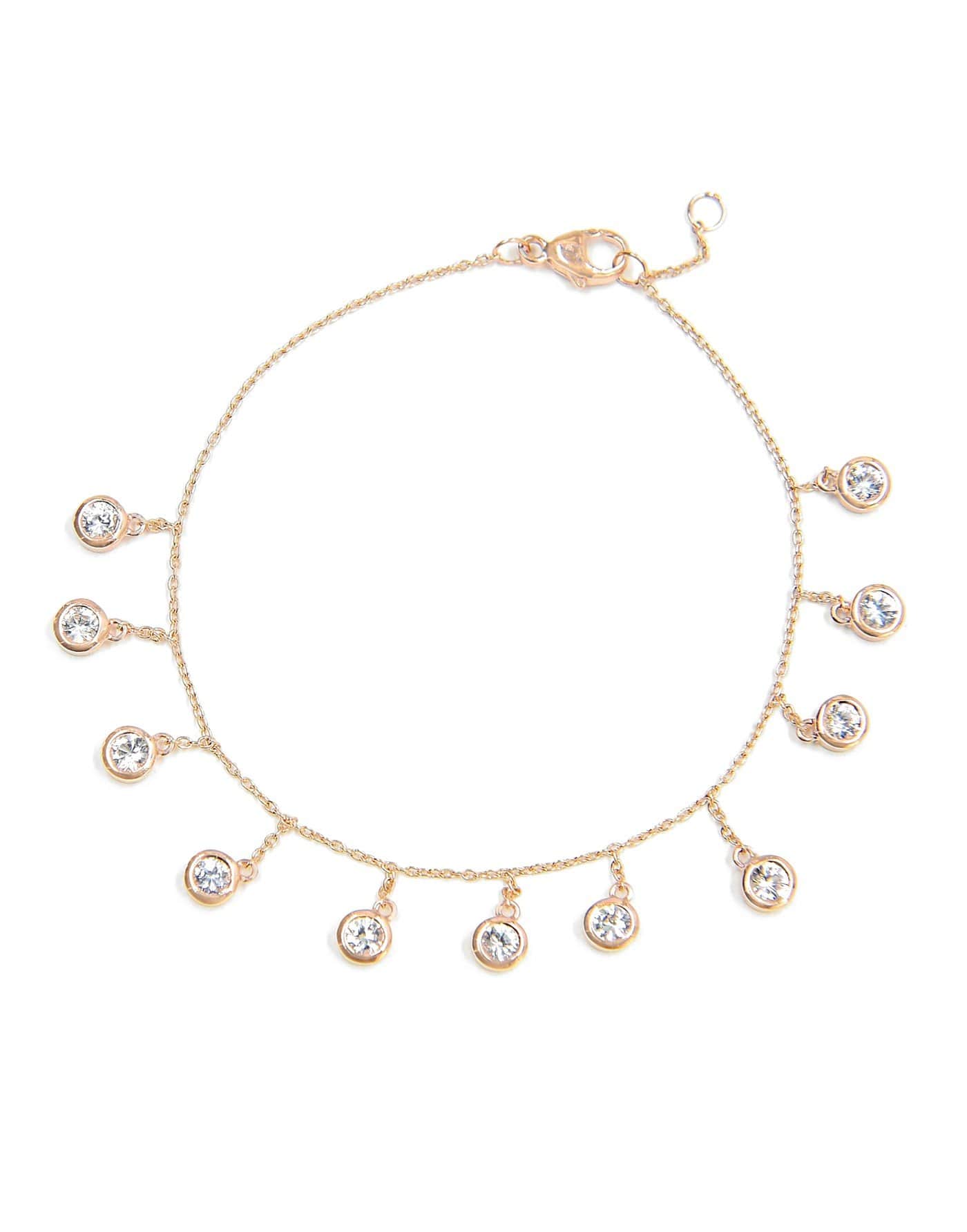 BONDEYE JEWELRY-White Sapphire Droplet Bracelet-