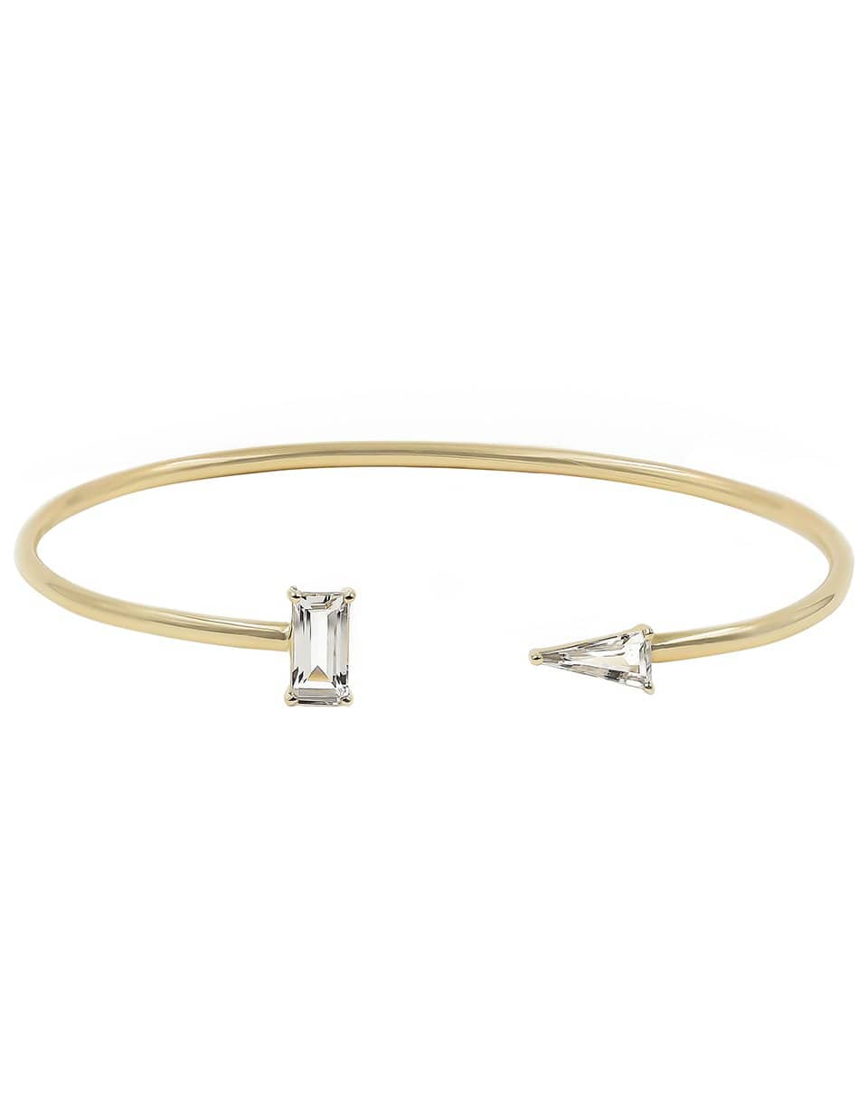 BONDEYE JEWELRY-Luna White Topaz Bangle-YELLOW GOLD