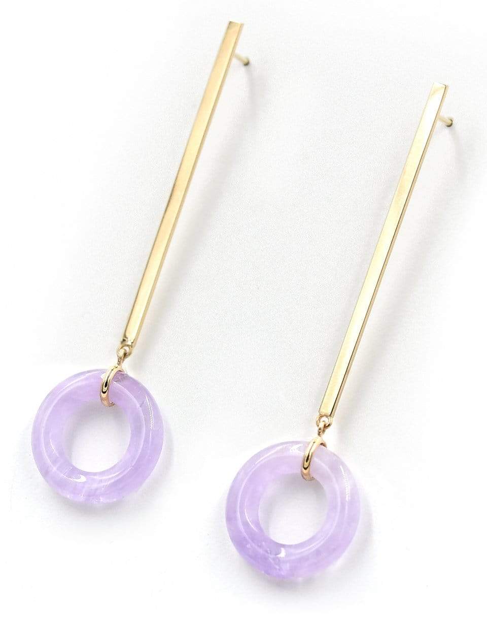 BONDEYE JEWELRY-Amethyest Jelly Muchkin Gold Bar Earrings-YELLOW GOLD