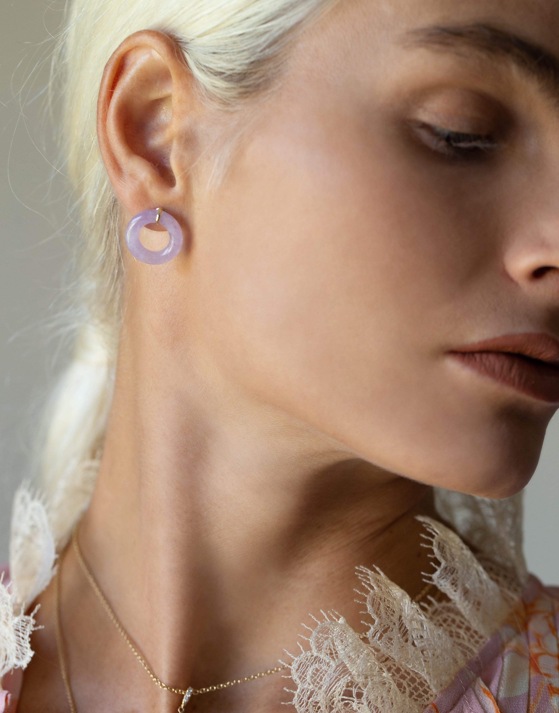 BONDEYE JEWELRY-Amethyst Jelly Munchkin Earrings-YELLOW GOLD