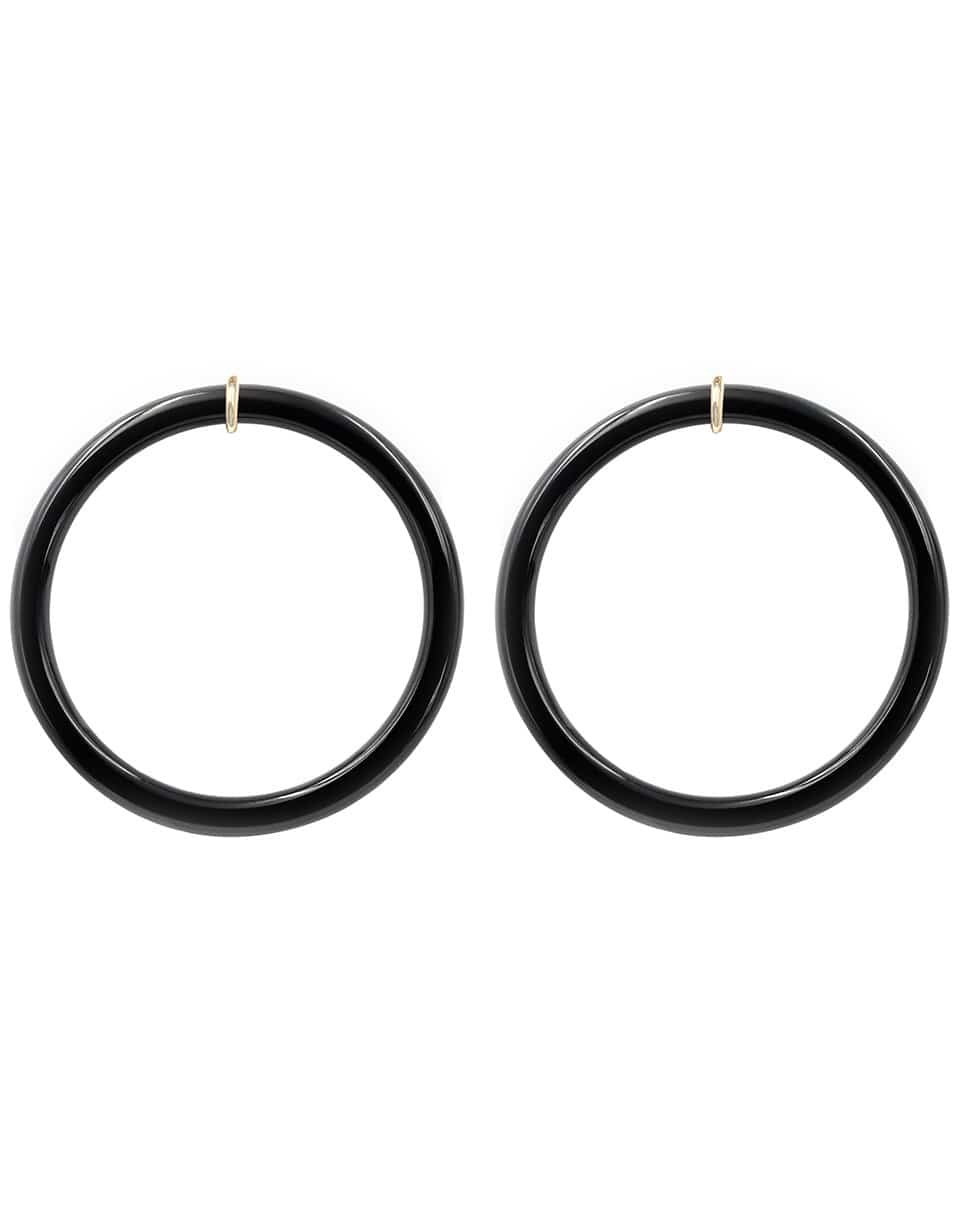 BONDEYE JEWELRY-Marble Frosted Donut Hoops-YELLOW GOLD