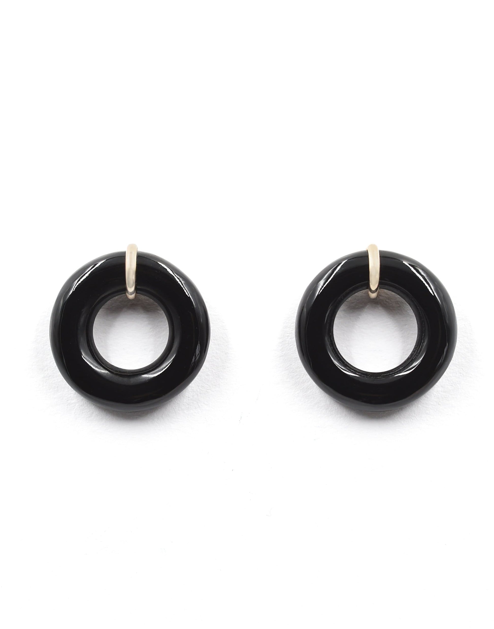 BONDEYE JEWELRY-Marble Frosted Munchkin Earrings-YELLOW GOLD
