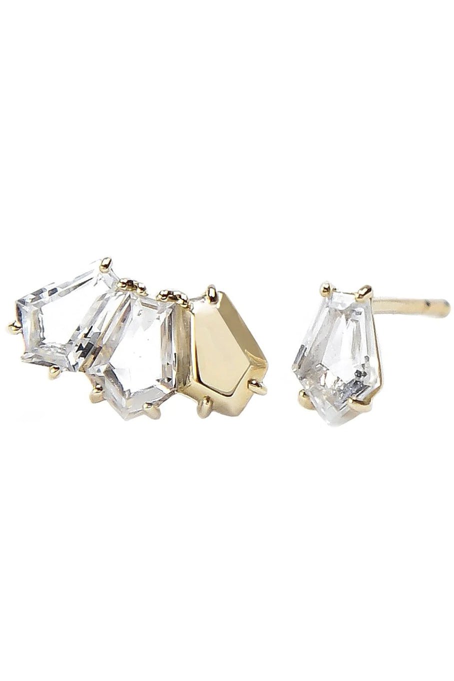 BONDEYE JEWELRY-Selene White Topaz Studs-YELLOW GOLD